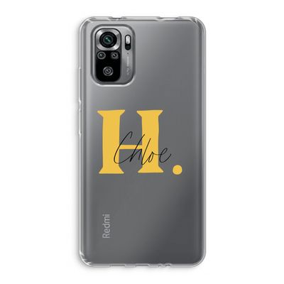 Amber Script: Xiaomi Redmi Note 10S Transparant Hoesje