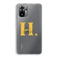 Amber Script: Xiaomi Redmi Note 10S Transparant Hoesje