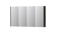 INK SPK2 spiegelkast met 4 dubbelzijdige spiegeldeuren, 4 verstelbare glazen planchetten, stopcontact en schakelaar 140 x 14 x 73 cm, intens eiken
