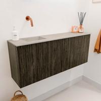 Toiletmeubel Mondiaz Joya Dlux | 100 cm | Meubelkleur Shadow | Faye wastafel Opalo Wasbak Links | Zonder kraangat(en)