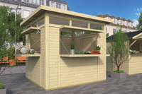 Kiosk Claus 277x244 cm- Plat dak- Hout- Tuindeco