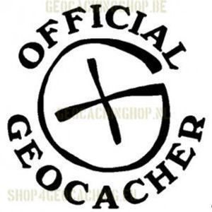 Official Geocacher Sticker 7,5 cm wit