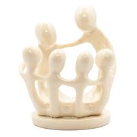 Beeldje Polystone Familie van 6 Personen Wit (9 cm) - thumbnail