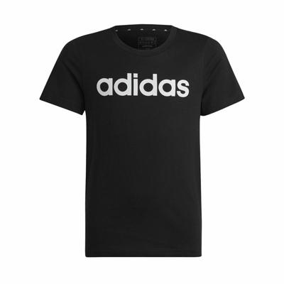 T-Shirt met Korte Mouwen voor kinderen Adidas Essentils Logo Linear Zwart - Maat: 11-12 Jaar