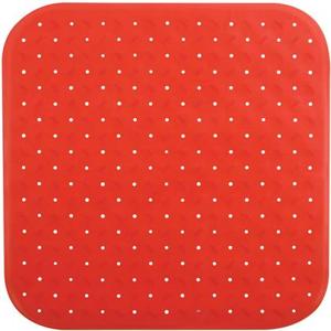 MSV Douche|bad anti-slip mat badkamer - rubber - rood - 54 x 54 cm