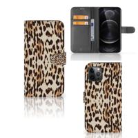 Apple iPhone 12 Pro Max | Telefoonhoesje | Met pasjeshouder | Leopard