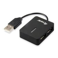 Equip 128952, 4-port travel usb hub, usb 2.0, 480 mbit/s, plastic, black