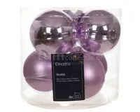 Kerstballen Glas Ø8cm Fris Lila 6st Kerstballen Glas Ø8cm Fris Lila 6st