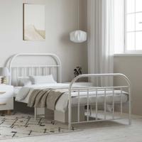 Bedframe met hoofd- en voeteneinde metaal wit 100x190 cm