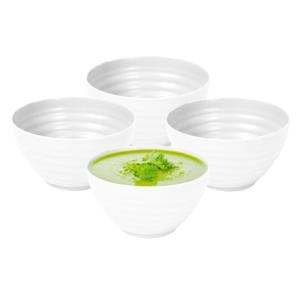 Plasticforte Soepkommen - 6x - wit - kunststof - 15 x 8 cm - schaaltjes