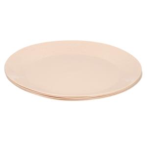 Borden - 4x - eco beige - D21 cm - afbreekbaar bio materiaal - ontbijtbordjes - dinerborden