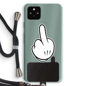 Middle finger black: Pixel 5a 5G Transparant Hoesje met koord