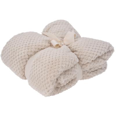 Polyester fleece deken - dekentje - plaid - 130 x 170 cm - creme wit