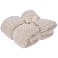 Polyester fleece deken - dekentje - plaid - 130 x 170 cm - creme wit