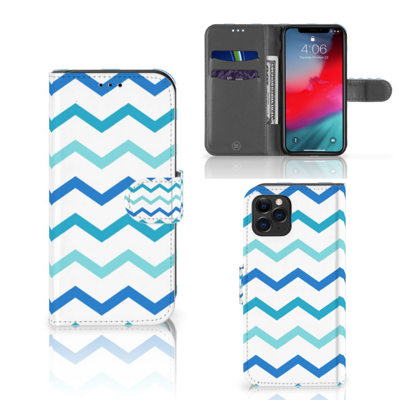 Apple iPhone 11 Pro | Telefoon Hoesje | Zigzag Blauw