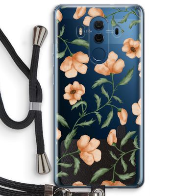 Peachy flowers: Huawei Mate 10 Pro Transparant Hoesje met koord