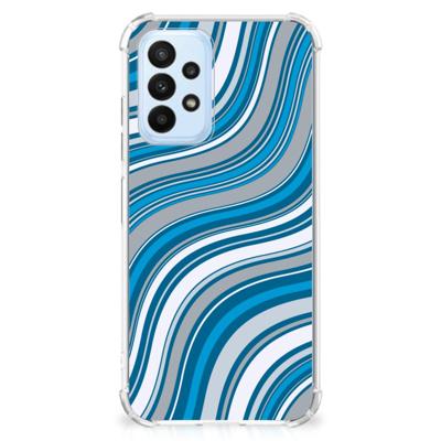 Samsung Galaxy A23 Doorzichtige Silicone Hoesje Waves Blue Samsung Galaxy A23 Doorzichtige Silicone Hoesje Waves Blue