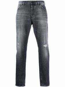 DONDUP jean droit à effet usé - Noir