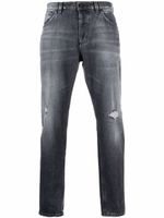 DONDUP jean droit à effet usé - Noir DONDUP jean droit à effet usé - Noir