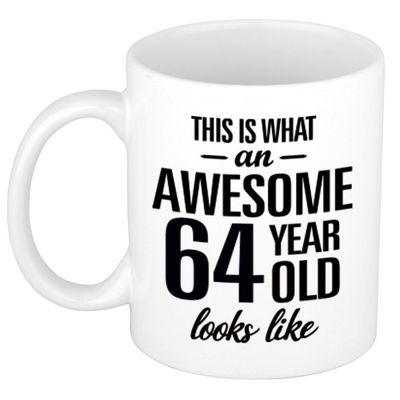 Awesome 64 year cadeau mok / beker 300 ml