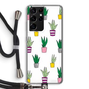 Sanseveria: Samsung Galaxy S21 Ultra Transparant Hoesje met koord