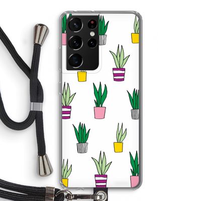 Sanseveria: Samsung Galaxy S21 Ultra Transparant Hoesje met koord
