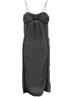 GANNI robe mi-longue à lanière - Gris