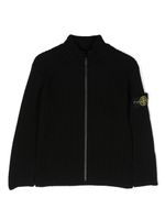 Stone Island Junior cardigan nervuré à motif Compass - Noir - thumbnail