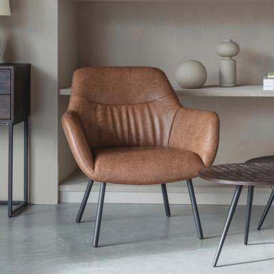 ZILT Fauteuil 'Tristan' Lederlook, kleur Bruin
