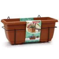 Plasticforte Balkonbak - terracotta - 40 cm - plantenbak met hanger - bloembak