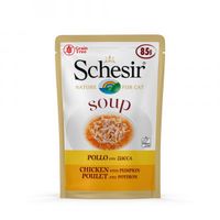 Schesir Cat Soup kip en pompoen natvoer kat (zakjes 85 g) 4 dozen (80 x 85 g) - thumbnail