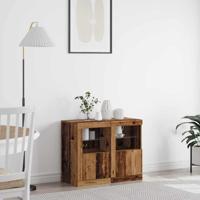 Zijkasten met LED-verlichting 2 stuks Oud Hout 41x37x67 cm