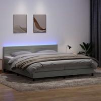Boxspring met matras en LED fluweel lichtgrijs 180x220 cm