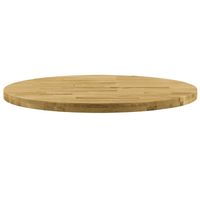 The Living Store Houten tafelblad - Eikenhout - 900 mm diameter - 44 mm dikte - thumbnail