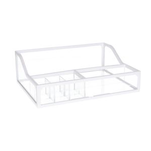 Make-up organizer/opberger 5-vaks 26 x 19 cm van glas