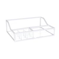 Make-up organizer/opberger 5-vaks 26 x 19 cm van glas