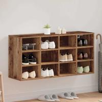 Schoenenkast met plank Oud hout 103 x 30 x 51 cm Bewerkt hout