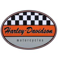 Harley-Davidson Racing Ovaalvormig Tinnen Bord LAATSTE STUKS