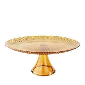 OTIX Taartplateau met Voet Serveerplateau 28cm Amber Kleur Glas