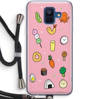 Happy bento friends: Samsung Galaxy A6 (2018) Transparant Hoesje met koord