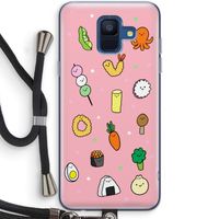 Happy bento friends: Samsung Galaxy A6 (2018) Transparant Hoesje met koord