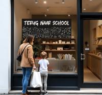 Terug naar school in schoolbordstijl feestdagen sticker