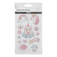 Creativ Company Diamant stickers eenhoorn, 1 vel