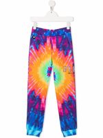 Philipp Plein Junior pantalon de jogging à imprimé tie dye - Violet