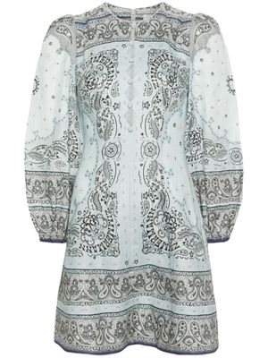 ZIMMERMANN robe courte à imprimé bandana - Bleu