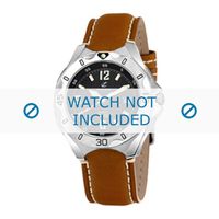 Calypso horlogeband K5154-6 Leder Bruin 21mm + wit stiksel - thumbnail