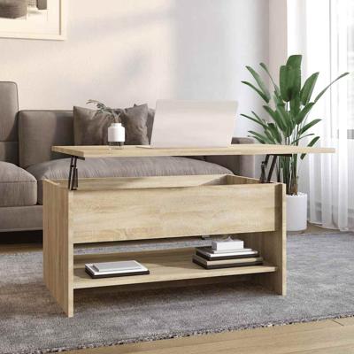 Salontafel 80x50x40 cm bewerkt hout sonoma eikenkleurig