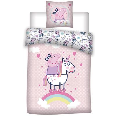 Peppa Pig Dekbedovertrek Unicorn - Eenpersoons - 140 X 200 Cm - Flanel Peppa Pig Dekbedovertrek Unicorn - Eenpersoons - 140 X 200 Cm - Flanel