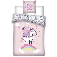 Peppa Pig Dekbedovertrek Unicorn - Eenpersoons - 140 X 200 Cm - Flanel - thumbnail