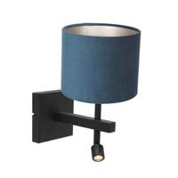 Steinhauer Blauw velvet wandlampjeStanger - 8208ZW